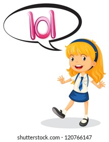 illustration of a girl on a white background
