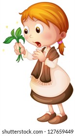 Illustration of a girl on a white background