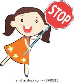illustration of girl on white background
