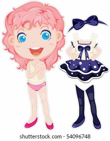 Illustration of a girl on white background