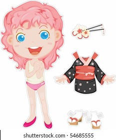 Illustration of a girl on white background