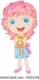 Illustration of  a girl on white background