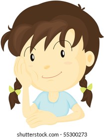 Illustration of A Girl on white background
