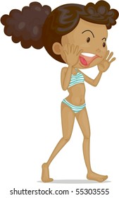 Illustration of a Girl on a white background