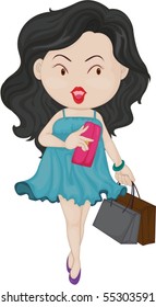 Illustration of a Girl on a white background