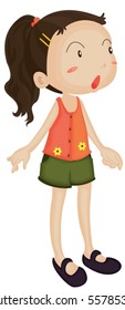 Illustration of A Girl on white background