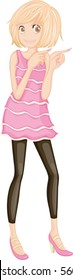 Illustration of A Girl on white background