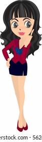 Illustration of A Girl on white background