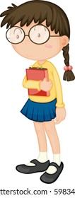 illustration of a girl on a white background