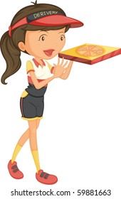 illustration of a girl on a white background