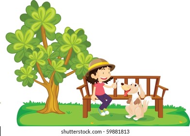 illustration of a girl on a white background