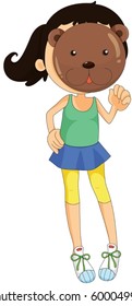 illustration of a girl on a white background