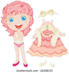 illustration of girl on a white background