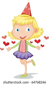 illustration of a girl on a white background