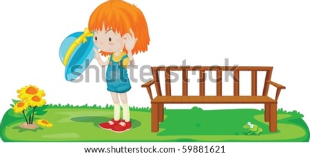 Similar – Image, Stock Photo Garden bench on a wooden fence