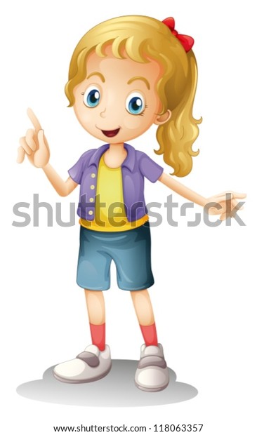 Illustration Girl On White Background Stock Vector (Royalty Free ...