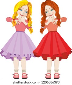 illustration of a girl with pigtails