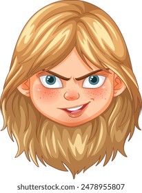 Illustration of a girl with a playful smirk