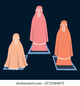 Illustration of Girl Praying Together	
