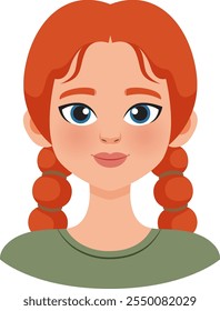 Illustration of a girl with red hair