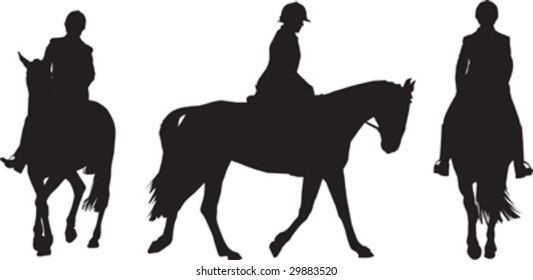 Illustration of  a girl riding a horse