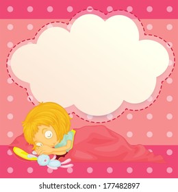 Illustration of a girl sleeping with an empty cloud callout