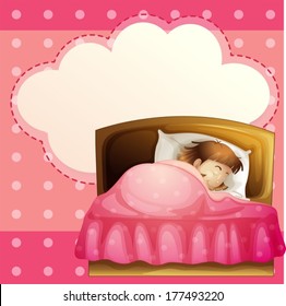 Illustration of a girl sleeping in her bedroom soundly with an empty callout