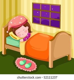 1,214 Girl Sleeping In Bed Sketch Images, Stock Photos & Vectors 