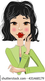 illustration of girl with some hairstyle