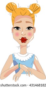 illustration of girl with some hairstyle