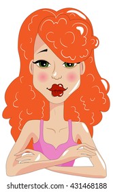 illustration of girl with some hairstyle
