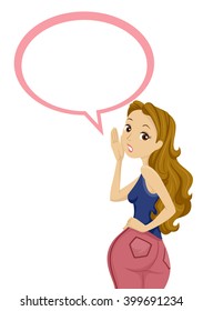 Illustration of a Girl with a Speech Bubble Hovering Over Her Head