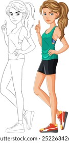 Illustration of a girl in sports attire