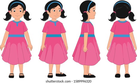 Illustration of girl standing modal sheet