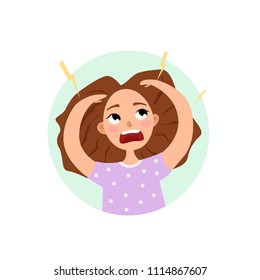 Illustration of a girl / Stress.