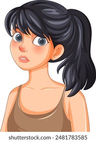 Illustration of a girl with a surprised expression
