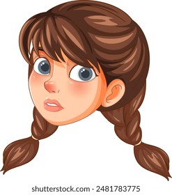 Illustration of a girl with a surprised expression
