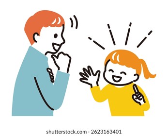 illustration of girl talking with fun