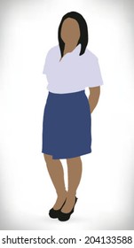 illustration of a girl teenager, relaxed, student vector
