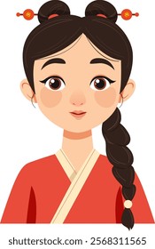 Illustration of a girl in traditional attire