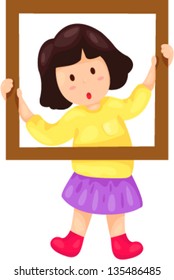 illustration of girl Triangle with Circle