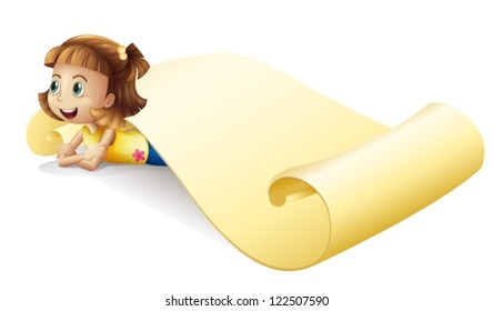 Illustration of a girl under a roll