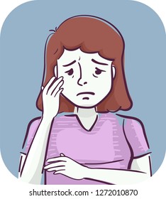 Illustration of a Girl with a Very Pale Skin