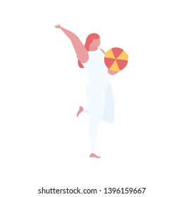 Illustration of a girl with a volley ball