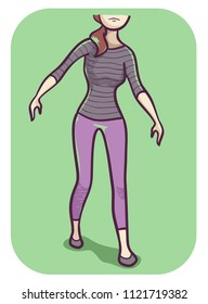 Illustration of a Girl Walking with Unsteady Gait