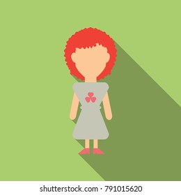 Illustration of a Girl Wearing a dress made with Clovers