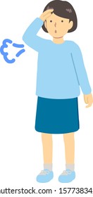 
 Illustration of a girl wearing light blue clothes