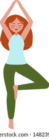 Illustration of a girl who practices yoga