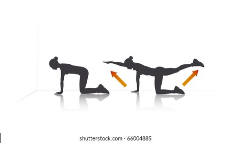illustration of a girl who is stretching.