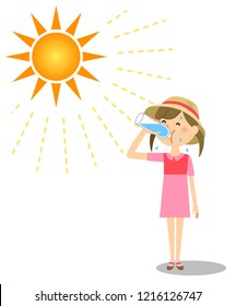 It is an illustration of a girl who supplies hydration.